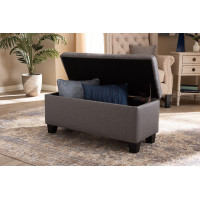 Baxton Studio WS-2005-P-Grey-OTTO Fera Modern and Contemporary Gray Fabric Upholstered Storage Ottoman